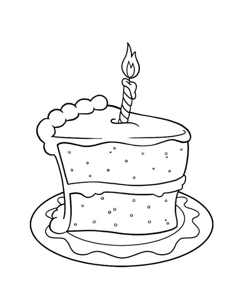 slice  cake birthday coloring pages cookie coloring pages