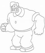 Popeye Coloring Cartoon Bluto Kids Getdrawings Pages sketch template
