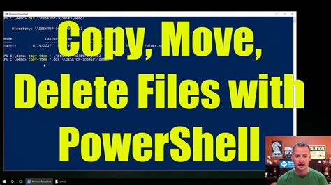 copy move delete files  powershell youtube