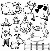 Fazenda Animais Colorir sketch template