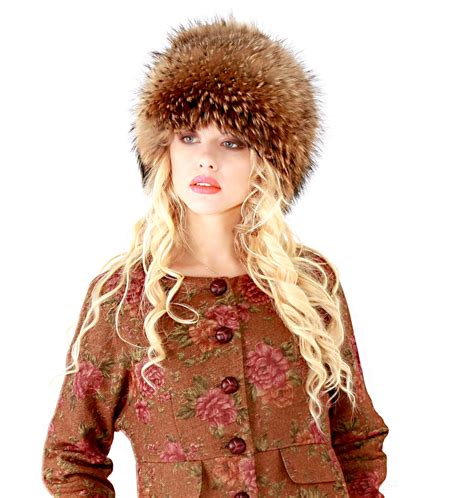 real fur hat womens winter hats ushanka russian trapper etsy