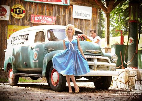 sexy pinup girl with rat rod car greeting card for sale by jt photodesign