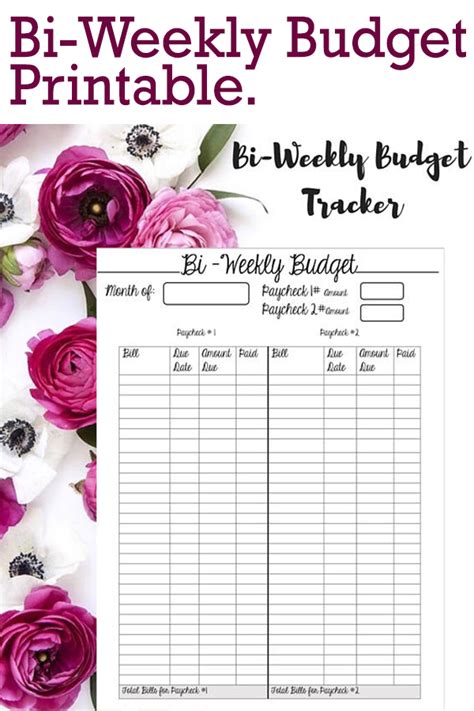 awesome bi weekly budget printable    track  bills