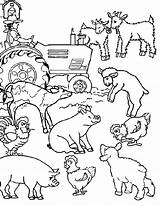 Farm Coloring Animals Pages Animal Kids Printable Preschool Colouring Adults Barn Realistic Activities Equipment Color Cartoon Print Kindergarten Farming Getcolorings sketch template