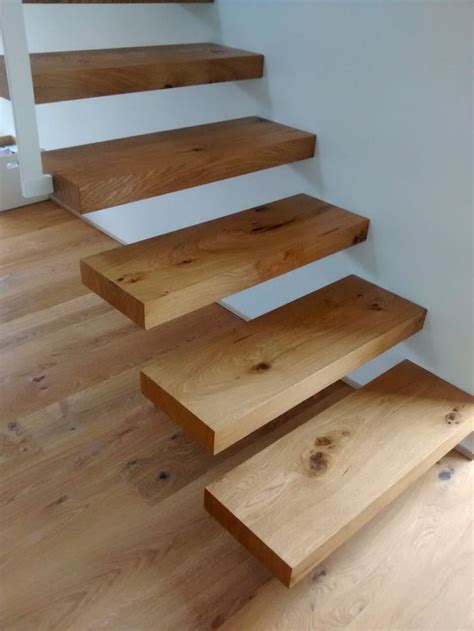 freitragende treppe  eiche wohnideen