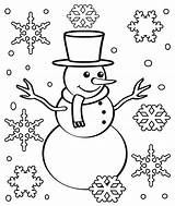 Coloring Snowflake Pages Printable Kids Snowman sketch template