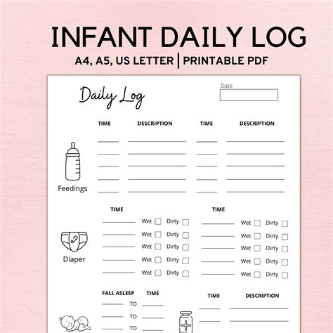 infant daily report  printable printable templates