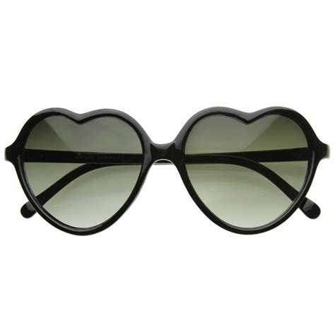 large oversized thin frame lovely heart shaped womens fashion sunglasses