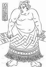Sumo Coloring Kuniyoshi Wrestler Utagawa Categories sketch template