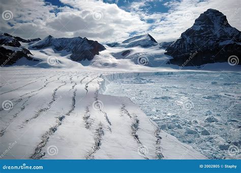 melting antarctic glacier stock image image  blue pole