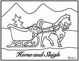 Coloring Pages Winter Kids Horse Sleigh Holiday Printable Christmas Sing Laugh Learn Holidays sketch template
