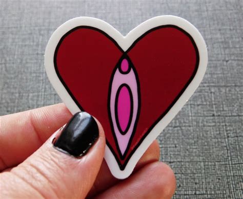 heart stickers sex positive vagina stickers feminist art etsy
