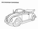 Coloring Car Beetle Pages Convertible 1965 European Color sketch template
