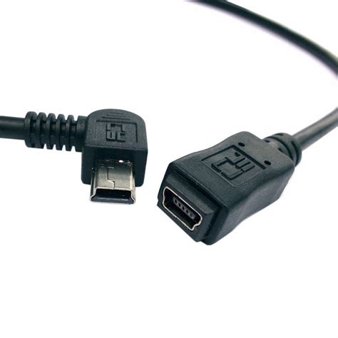 gps mini usb pin  degree left angled  angled male  female extension cable  cm