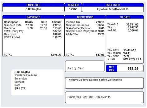 payslip templates printable word excel  payroll template templates word