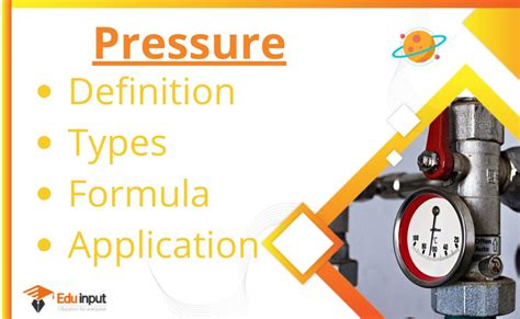 pressure definition formula types  applications