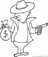 Gangster Voleur Ladrones Soldi Pistole Pistolas Guns Stampare Pratique Dinheiro Thieves sketch template