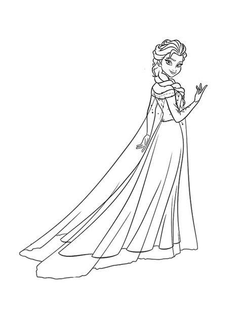 queen elsa wearing ice gown coloring pages coloring sky