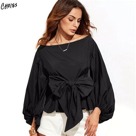 chiffon wrap blouse women shirts autumn  fashion lantern long