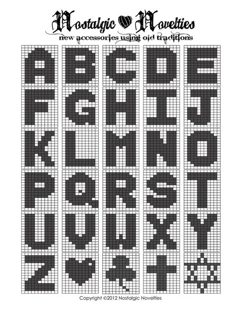 filet crochet block alphabet chart crochet letters pattern crochet