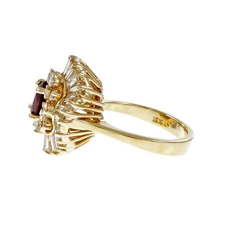1960s ruby diamond gold ballerina ring for sale at 1stdibs