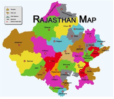 true colors of india rajasthan map rajasthan tourism map