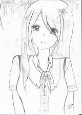Sad Girl Anime Drawing Depressed Getdrawings sketch template
