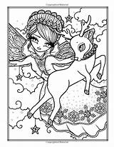 Coloring Christmas Book Whimsy Girls Pages Fairies Fairy Amazon Books Colouring Festive Smile Adult sketch template
