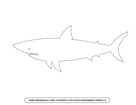 shark outline tims printables