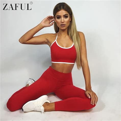 zaful 2017 women yoga sets vest pants fitness workout clothing gym