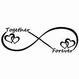 Forever Symbol Together Infinty Decal Vinyl Car Styling S8 Sticker Window 15x5 4cm 15x4 8cm Mouse Zoom Over sketch template