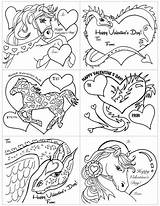 Horses Malvorlagen Fantastische Valentinstag Druckbare Mythical Whimsicalpublishing Dxf sketch template