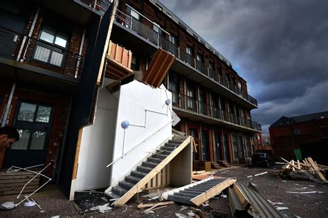 manchester weather   dramatic pictures   storm damage  hit greater manchester