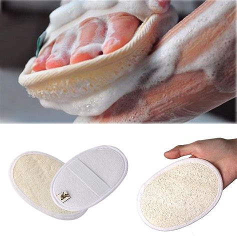 Natural Soft Exfoliating Loofah Sponge With Strap Handle For Shower