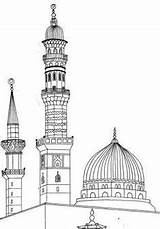 Prophet Madina Mosque Islamic Calligraphy Moschee Pakistan Minar Outline Caligraphy Medina Haram Kaaba Islamische Mewarnai Architektur sketch template