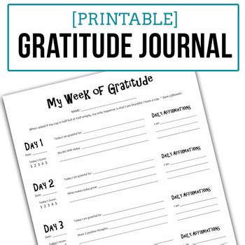 gratitude worksheet weekly thankfulness writing activity tpt