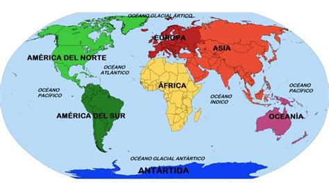 mapa de continentes  oceanos  imprimir continentes mapa