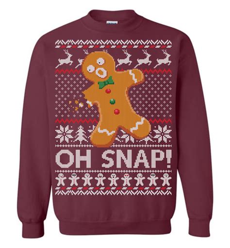 Gingerbread Oh Snap Ugly Christmas Sweater The Wholesale T Shirts By