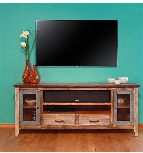 details   wood rustic tv stand storage