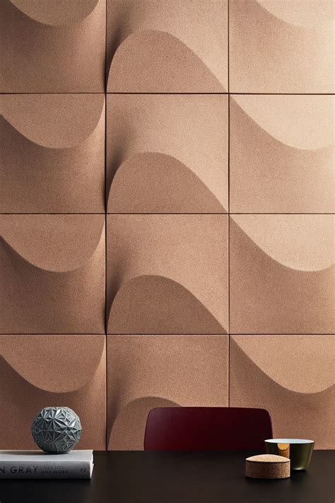 internationally acclaimed designer creates  wall panel   cork  abstracta