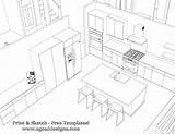 Kitchen Drawing Templates Sketch Cad Cabinets Set Template Getdrawings Print Architecture 3d Tips Architectural sketch template