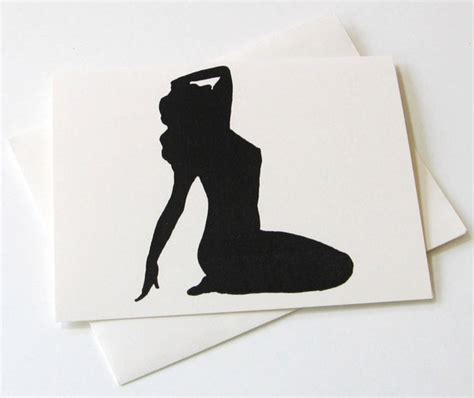 Pin Up Girl Silhouette Notecards