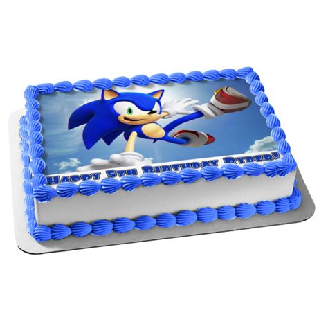 sonic  hedgehog edible cake topper image abpid  birthday place