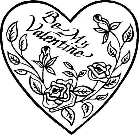 valentine hearts  roses coloring page color luna