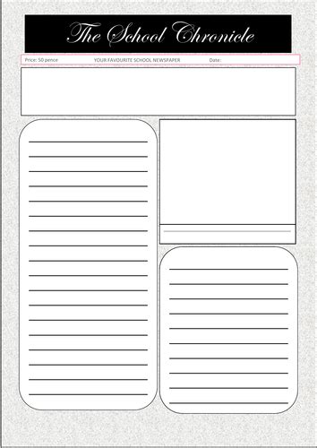 printable newspaper template  printable templates