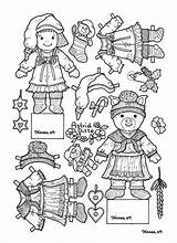 Paper Christmas Cutouts Colour Doll Astrid Karens Kravlenisser Karen Dolls sketch template