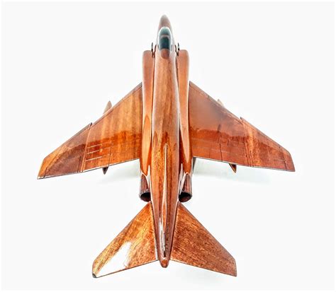 phantom fighter jet wooden model   mahogany wood etsy
