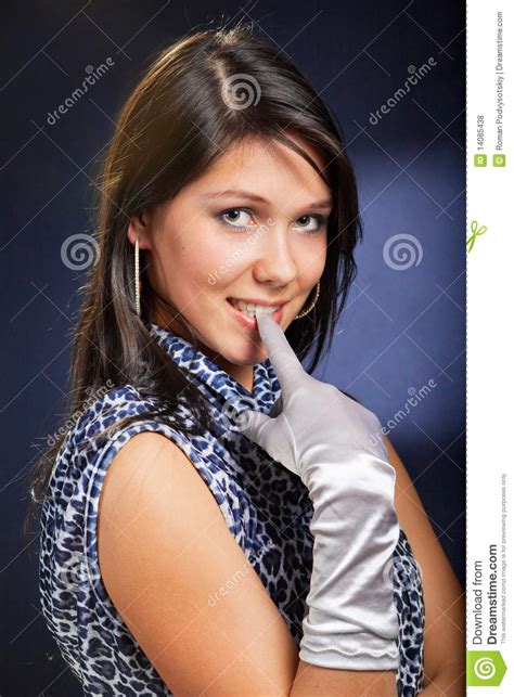 Sexy Female Face With Finger In Mouth Royalty Free Stock