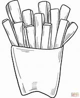 Coloring Fries French Pages Drawing sketch template