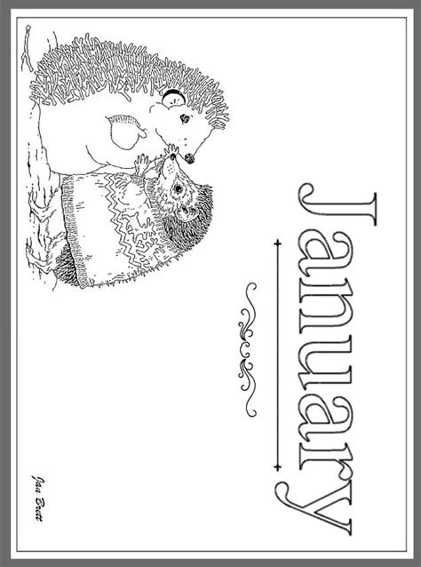 jan bretts months   year coloring pages january color